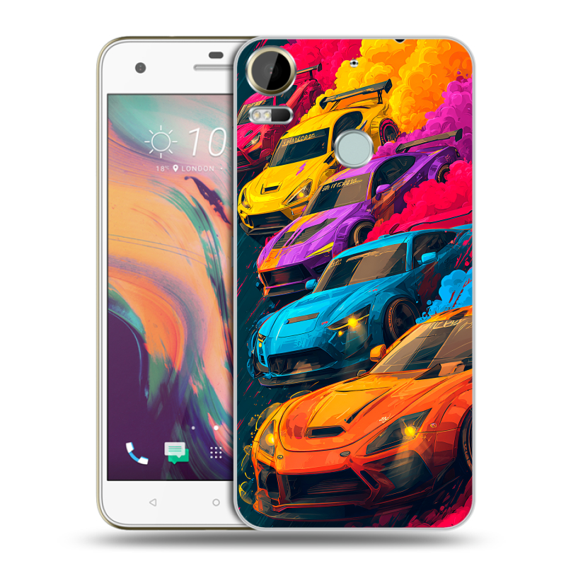 Силиконовый чехол на HTC Desire 10 Pro с принтом Тачки Силиконовый чехол на HTC Desire 10 Pro с принтом Тачки