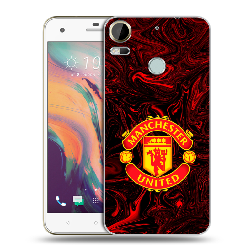 Силиконовый чехол на HTC Desire 10 Pro с принтом Manchester United Силиконовый чехол на HTC Desire 10 Pro с принтом Manchester United