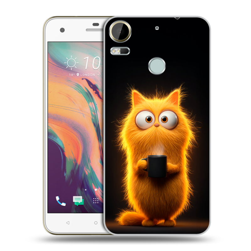 Пластиковый чехол на HTC Desire 10 Pro с принтом Смешной кот Пластиковый чехол на HTC Desire 10 Pro с принтом Смешной кот