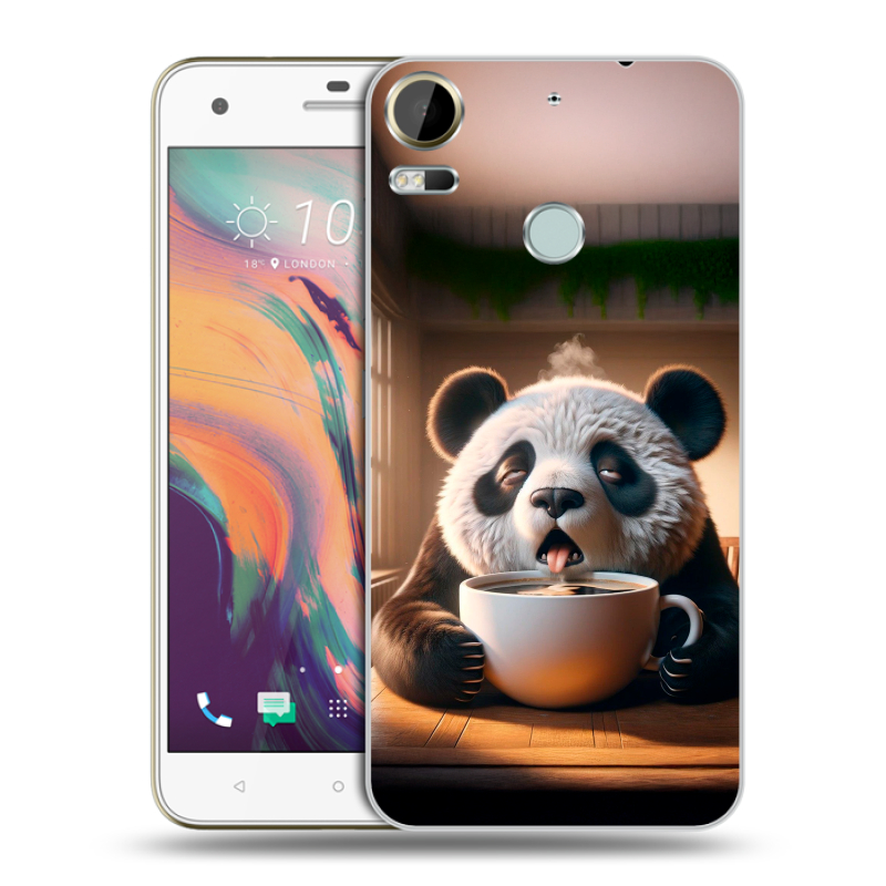 Силиконовый чехол на HTC Desire 10 Pro с принтом смешная панда Силиконовый чехол на HTC Desire 10 Pro с принтом смешная панда