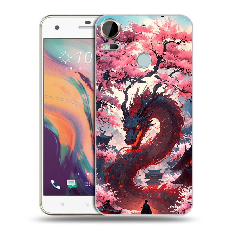 Пластиковый чехол на HTC Desire 10 Pro с принтом Дракон Японский Пластиковый чехол на HTC Desire 10 Pro с принтом Дракон Японский