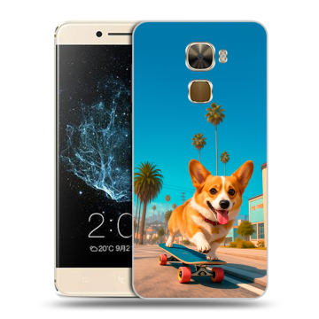Пластиковый чехол на LeEco Le Pro 3 с принтом Корги на скейте Пластиковый чехол на LeEco Le Pro 3 с принтом Корги на скейте