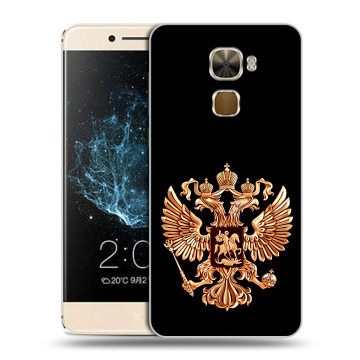 Пластиковый чехол на LeEco Le Pro 3 с принтом Герб России золотой Пластиковый чехол на LeEco Le Pro 3 с принтом Герб России золотой