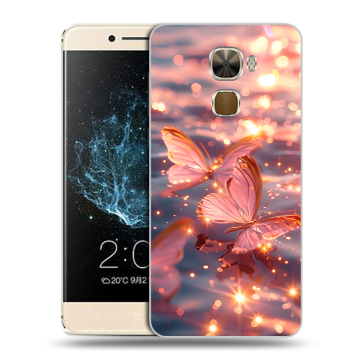 Пластиковый чехол на LeEco Le Pro 3 с принтом бабочки розовые Пластиковый чехол на LeEco Le Pro 3 с принтом бабочки розовые