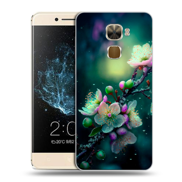 Пластиковый чехол на LeEco Le Pro 3 с принтом Цветы и мрамор