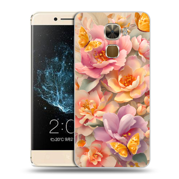 Пластиковый чехол на LeEco Le Pro 3 с принтом Цветы и бабочки Пластиковый чехол на LeEco Le Pro 3 с принтом Цветы и бабочки