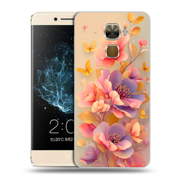 Пластиковый чехол на LeEco Le Pro 3 с принтом Цветы и бабочки