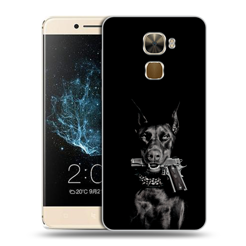Пластиковый чехол на LeEco Le Pro 3 с принтом Доберман и пистолет Пластиковый чехол на LeEco Le Pro 3 с принтом Доберман и пистолет