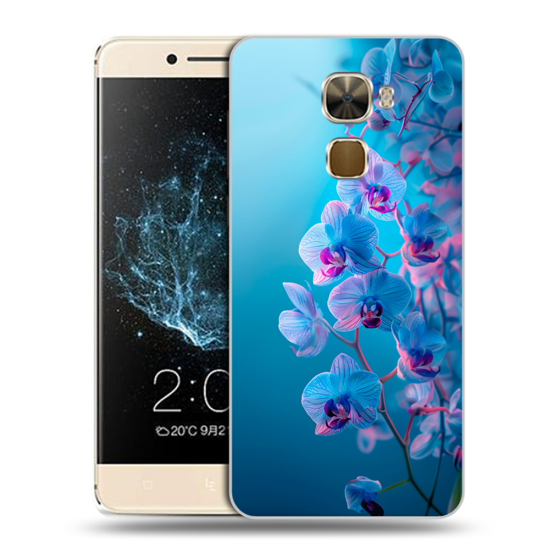 Пластиковый чехол на LeEco Le Pro 3 с принтом голубые орхидеи Пластиковый чехол на LeEco Le Pro 3 с принтом голубые орхидеи