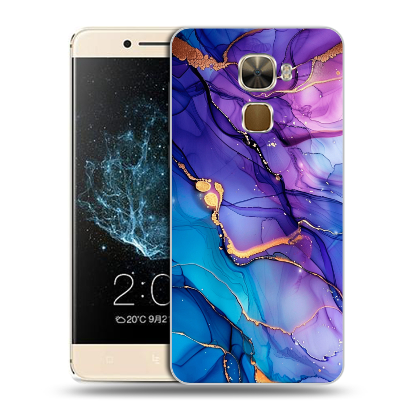 Пластиковый чехол на LeEco Le Pro 3 с принтом синий мрамор Пластиковый чехол на LeEco Le Pro 3 с принтом синий мрамор