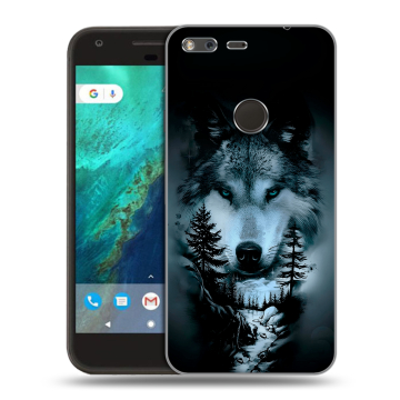 Силиконовый чехол на Google Pixel с принтом Лесной волк