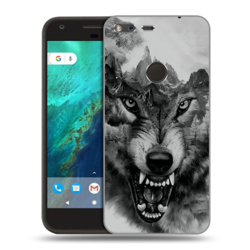 Силиконовый чехол на Google Pixel с принтом Волк