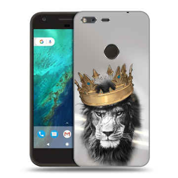 Силиконовый чехол на Google Pixel с принтом Лев с короной