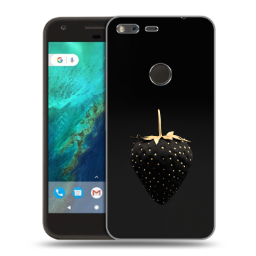 Силиконовый чехол на Google Pixel с принтом Черная клубника
