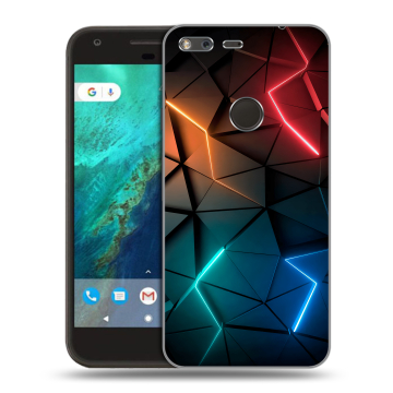 Силиконовый чехол на Google Pixel с принтом Абстракция неон
