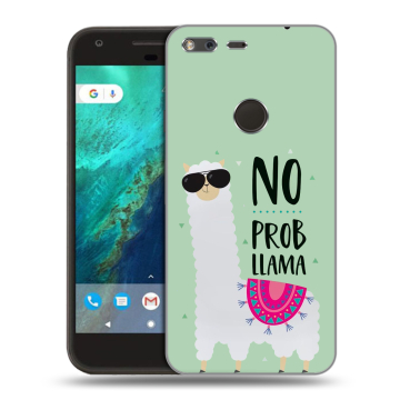 Силиконовый чехол на Google Pixel с принтом Лама