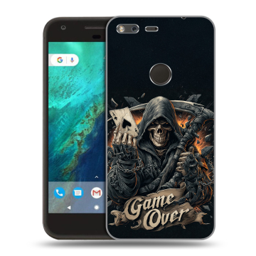 Силиконовый чехол на Google Pixel с принтом Скелет карты