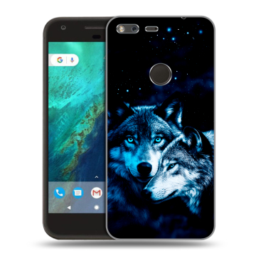 Силиконовый чехол на Google Pixel с принтом Волки
