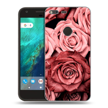 Силиконовый чехол на Google Pixel с принтом Цветы розы