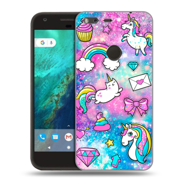 Силиконовый чехол на Google Pixel с принтом Единороги Силиконовый чехол на Google Pixel с принтом Единороги