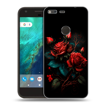 Силиконовый чехол на Google Pixel с принтом Розы красные Силиконовый чехол на Google Pixel с принтом Розы красные