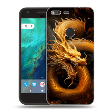 Силиконовый чехол на Google Pixel с принтом Золотой дракон Силиконовый чехол на Google Pixel с принтом Золотой дракон