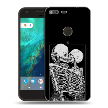 Силиконовый чехол на Google Pixel с принтом Поцелуй скелетов Силиконовый чехол на Google Pixel с принтом Поцелуй скелетов