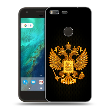 Силиконовый чехол на Google Pixel с принтом Герб России желтый Силиконовый чехол на Google Pixel с принтом Герб России желтый