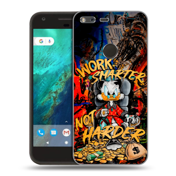 Силиконовый чехол на Google Pixel с принтом Дональд Дак Деньги Силиконовый чехол на Google Pixel с принтом Дональд Дак Деньги