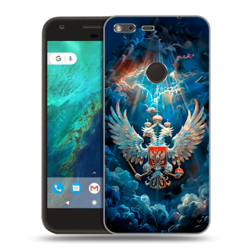 Силиконовый чехол на Google Pixel с принтом Герб флаг России Силиконовый чехол на Google Pixel с принтом Герб флаг России