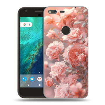 Силиконовый чехол на Google Pixel с принтом Розовые розы Силиконовый чехол на Google Pixel с принтом Розовые розы