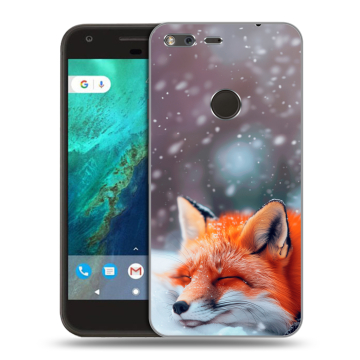 Силиконовый чехол на Google Pixel с принтом лиса Силиконовый чехол на Google Pixel с принтом лиса