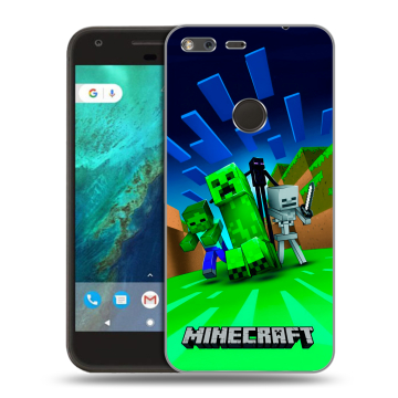 Силиконовый чехол на Google Pixel с принтом Майнкрафт Силиконовый чехол на Google Pixel с принтом Майнкрафт