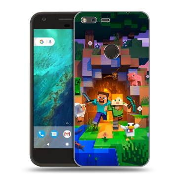 Силиконовый чехол на Google Pixel с принтом Майнкрафт Minecraft Силиконовый чехол на Google Pixel с принтом Майнкрафт Minecraft