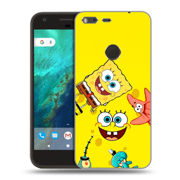 Силиконовый чехол на Google Pixel с принтом Спанч боб Спанчбоб