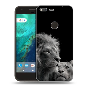 Силиконовый чехол на Google Pixel с принтом Лев кошки