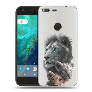 Силиконовый чехол на Google Pixel с принтом Львы