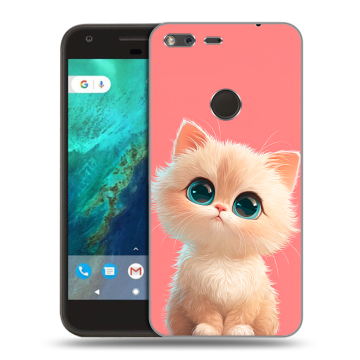 Силиконовый чехол на Google Pixel с принтом Розовый котенок