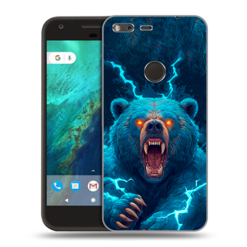 Силиконовый чехол на Google Pixel с принтом Медведь
