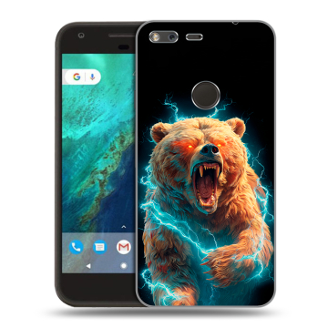 Силиконовый чехол на Google Pixel с принтом Медведь