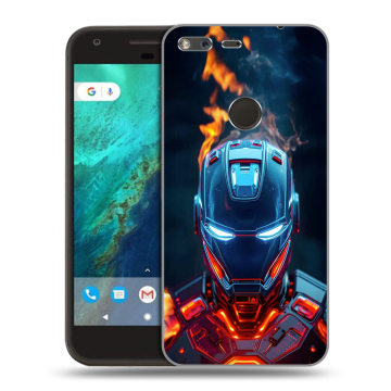 Силиконовый чехол на Google Pixel с принтом IronMan Железный человек