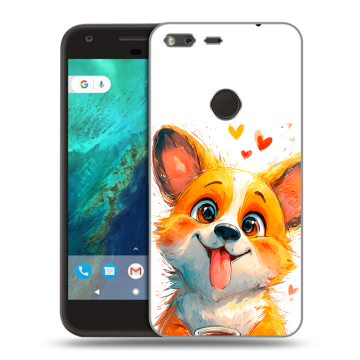 Силиконовый чехол на Google Pixel с принтом корги Силиконовый чехол на Google Pixel с принтом корги