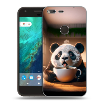 Силиконовый чехол на Google Pixel с принтом смешная панда Силиконовый чехол на Google Pixel с принтом смешная панда