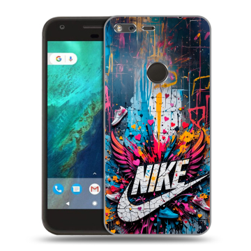 Силиконовый чехол на Google Pixel с принтом Nike Найк