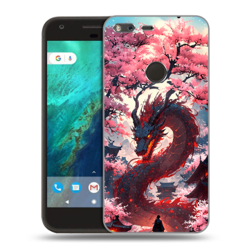 Силиконовый чехол на Google Pixel с принтом Дракон Японский Силиконовый чехол на Google Pixel с принтом Дракон Японский