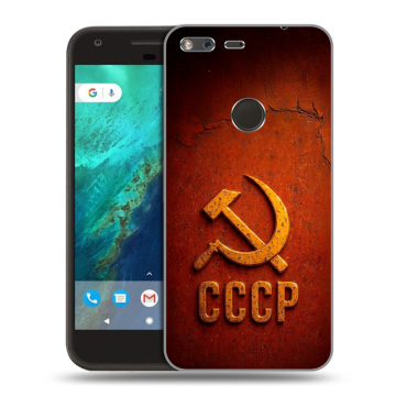 Силиконовый чехол на Google Pixel с принтом Флаг Герб СССР Силиконовый чехол на Google Pixel с принтом Флаг Герб СССР