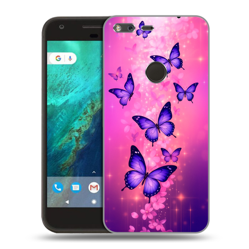 Силиконовый чехол на Google Pixel с принтом Бабочки Силиконовый чехол на Google Pixel с принтом Бабочки