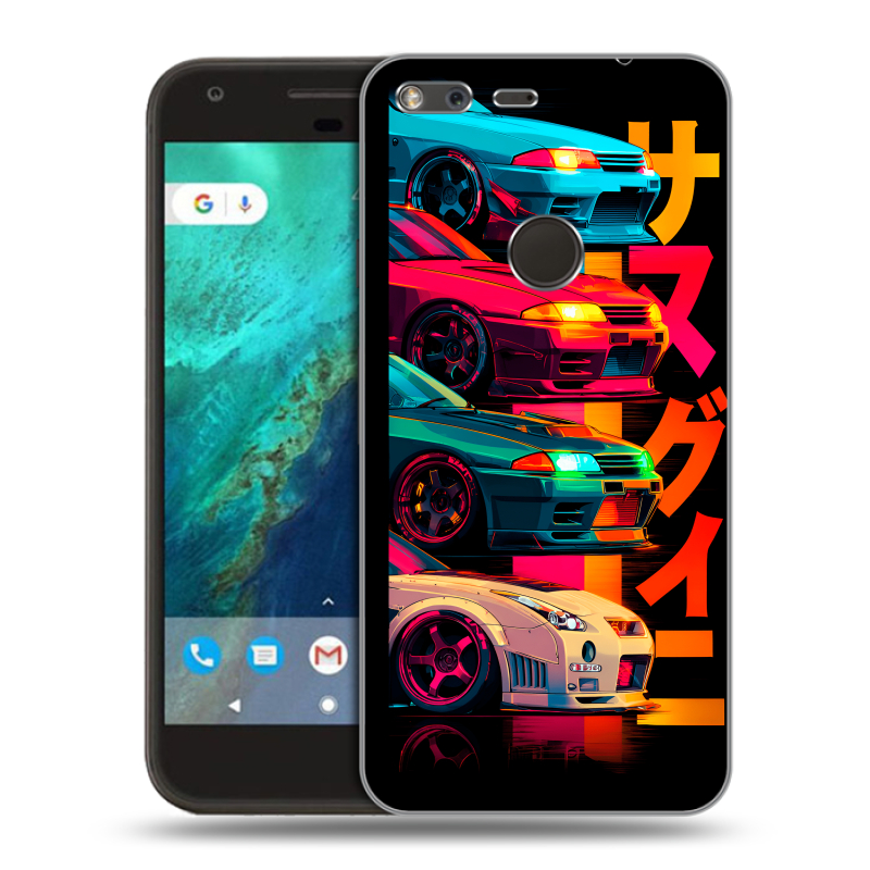 Силиконовый чехол на Google Pixel с принтом Гоночные машины Силиконовый чехол на Google Pixel с принтом Гоночные машины