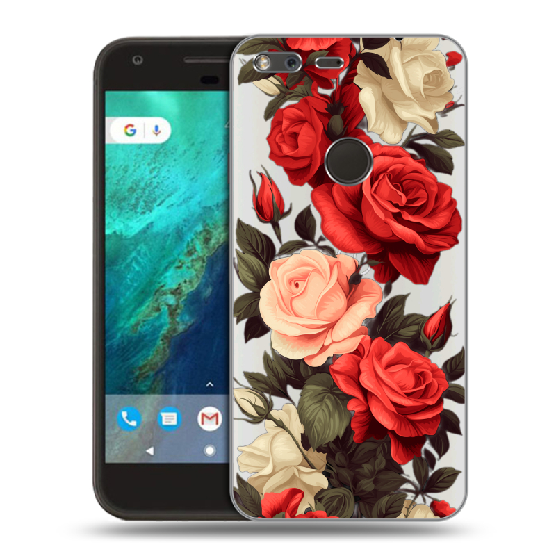 Силиконовый чехол на Google Pixel с принтом Розы Силиконовый чехол на Google Pixel с принтом Розы