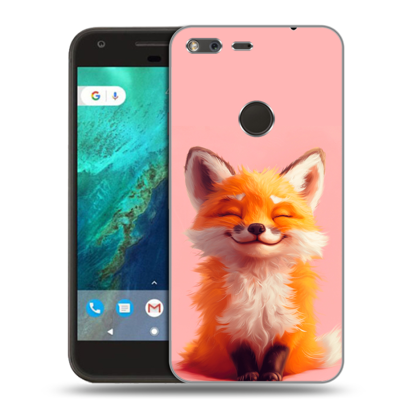 Силиконовый чехол на Google Pixel с принтом милая лиса Силиконовый чехол на Google Pixel с принтом милая лиса